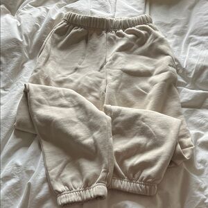 GARAGE Cream Fleece Sweatpants